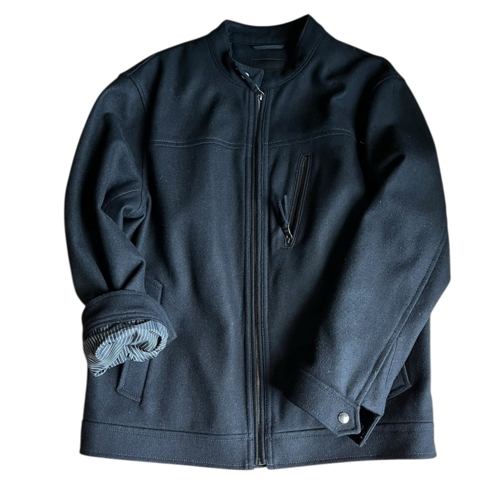 Banana Republic Men's Black Zip-Up Bomber Jacket